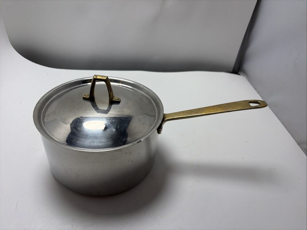 VNT Paul Revere Ware Brass Handles Stainless Steel 1801 1.5 Quart Sauce Pan USA